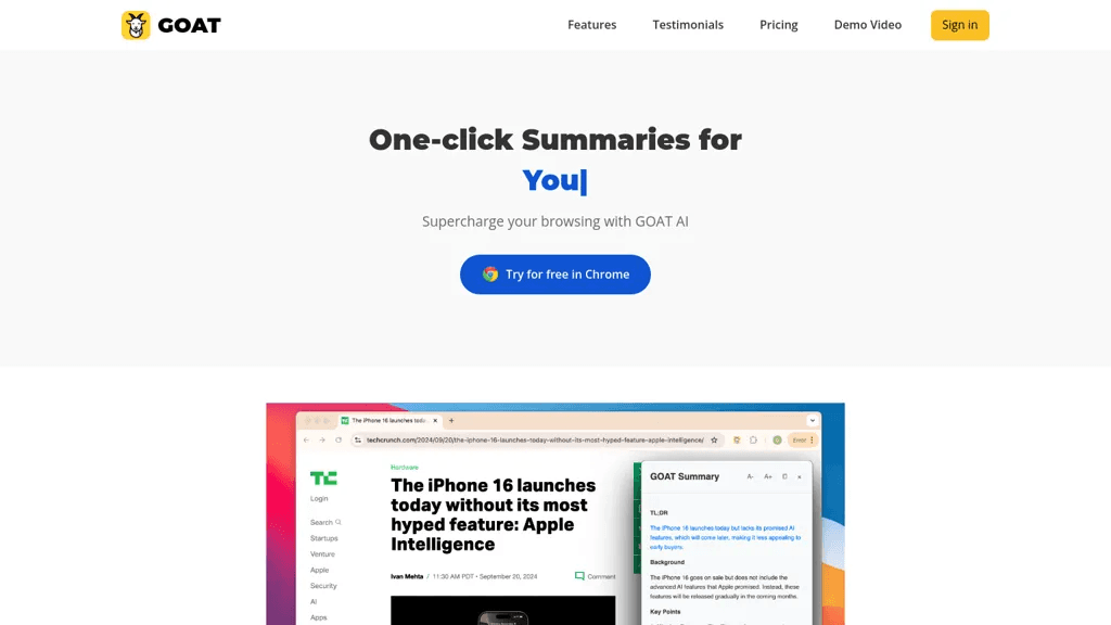 GOAT AI 工具截图