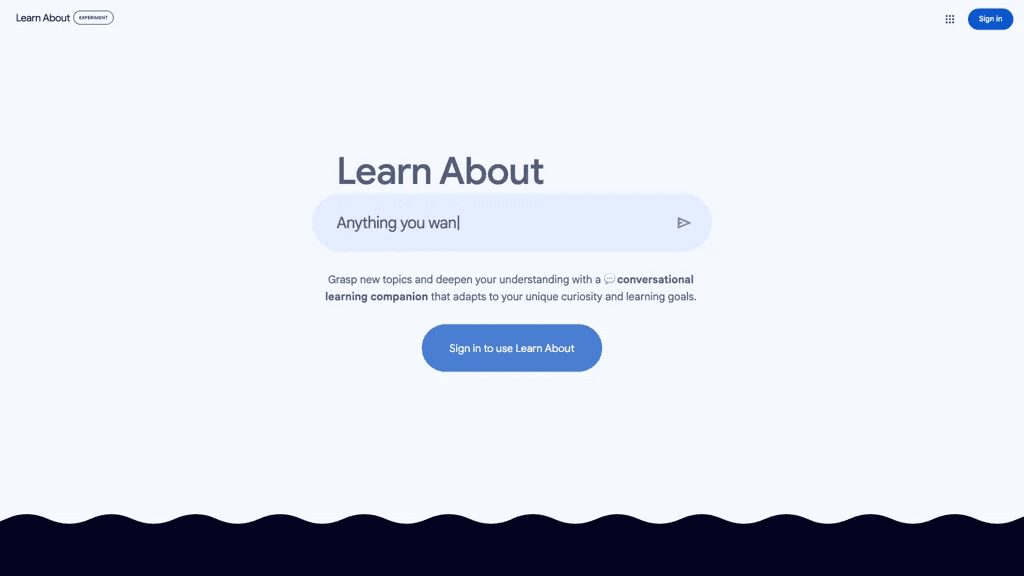 Google's Learn About 工具截图
