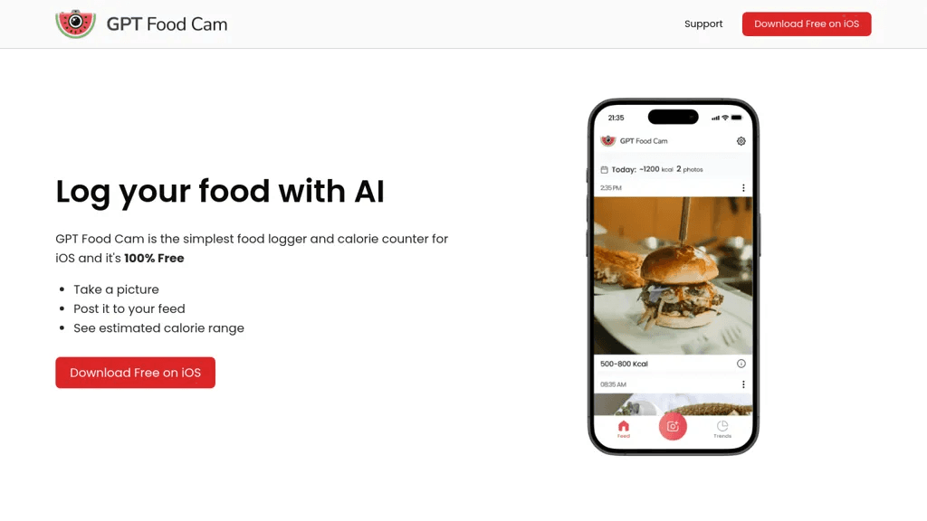 GPT Food Cam 官网截图