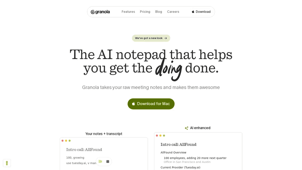 Granola AI 工具截图