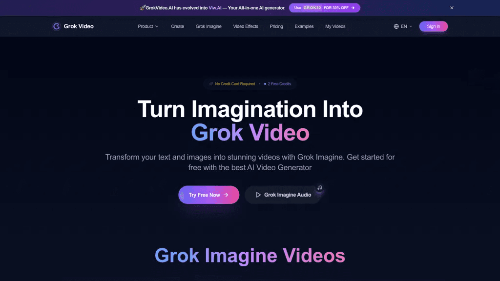 Grok Video AI 工具截图