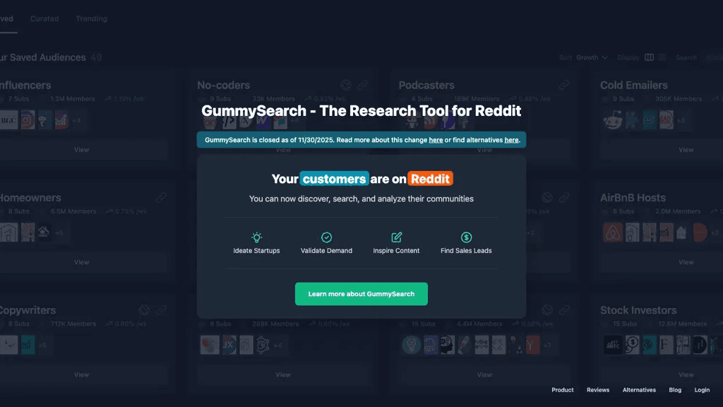 GummySearch 工具截图