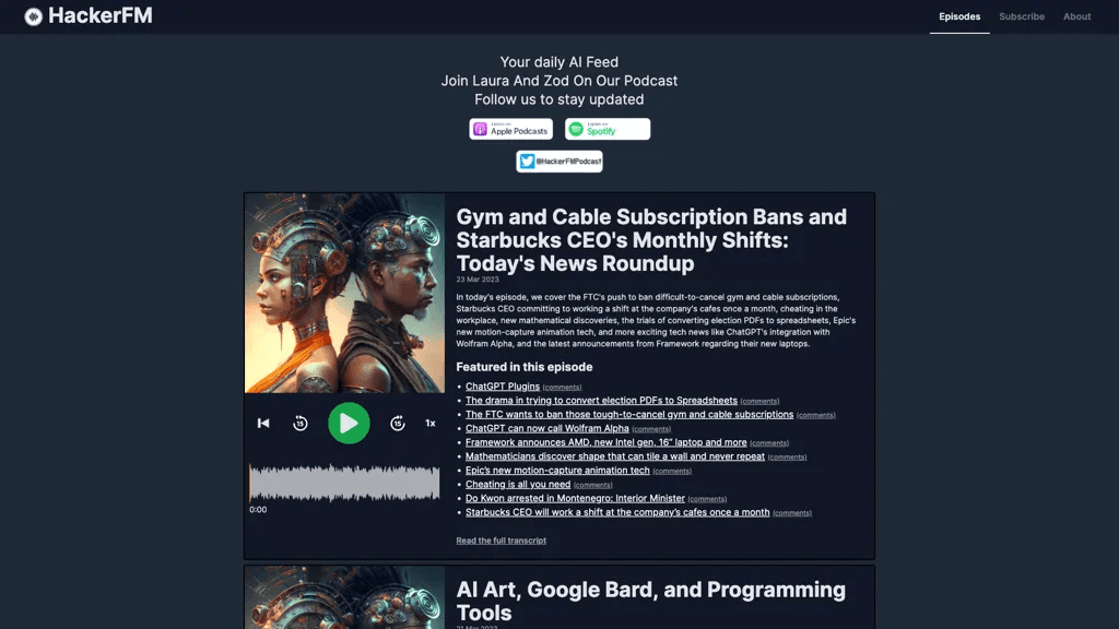 HackerFM Podcast 工具截图