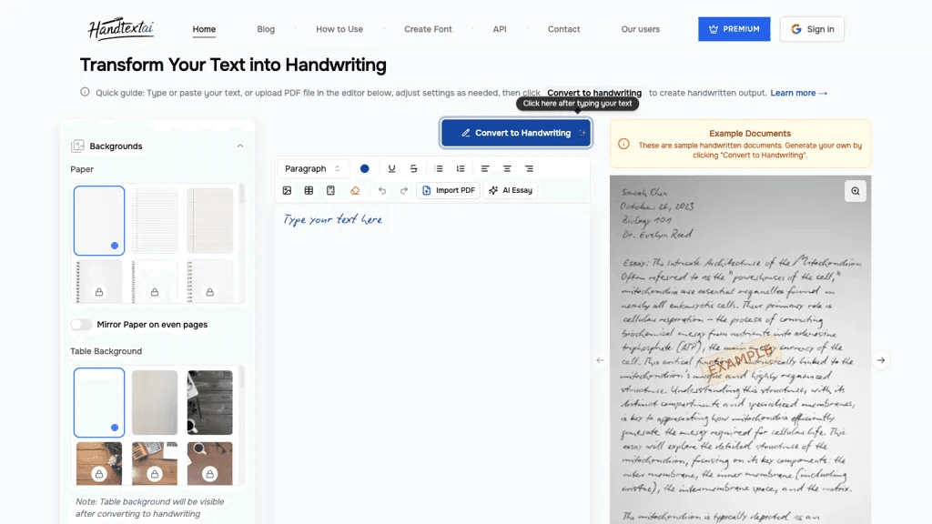 HandtextAI 工具截图