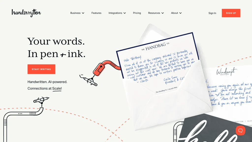 Handwrytten 官网截图