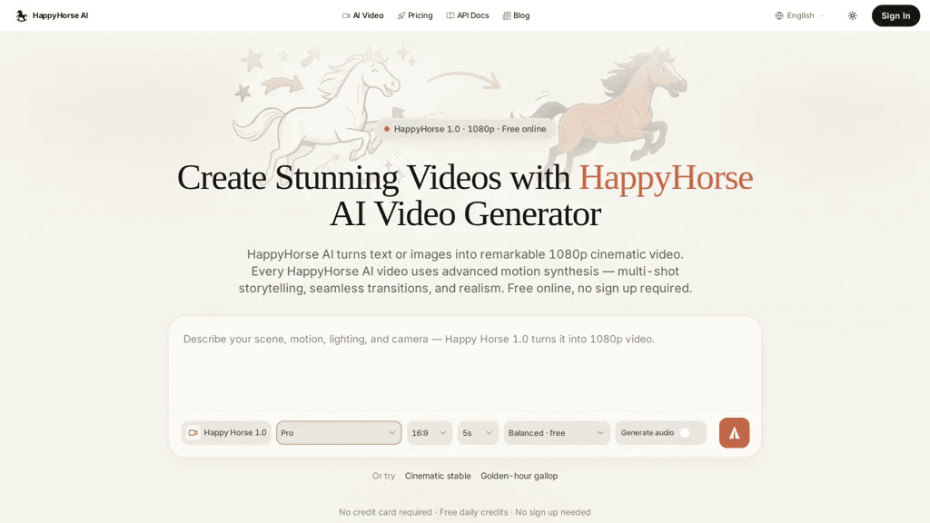 HappyHorse.app 官网截图
