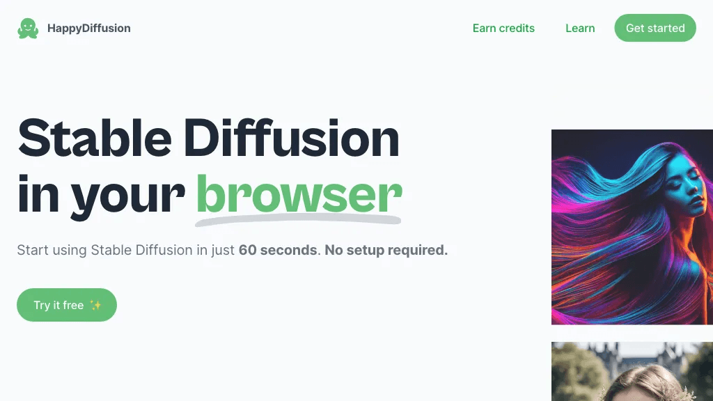 HappyDiffusion 官网截图