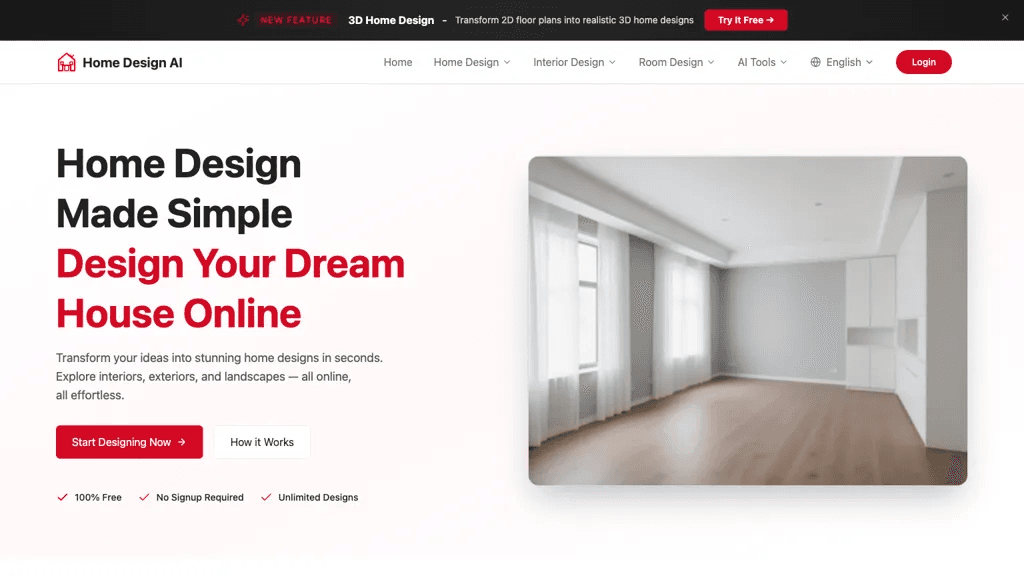 Home Design AI 官网截图