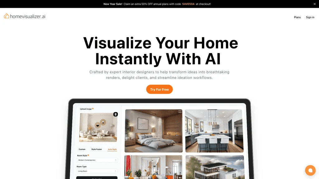 HomeVisualizer.AI 官网截图