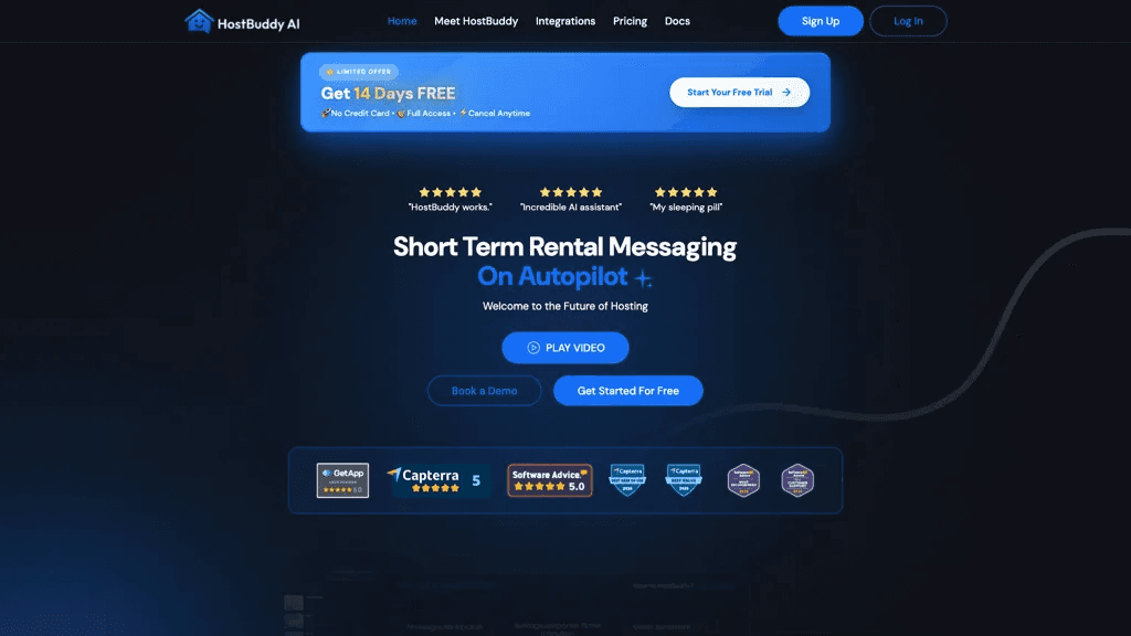 Hostbuddy ai 官网截图