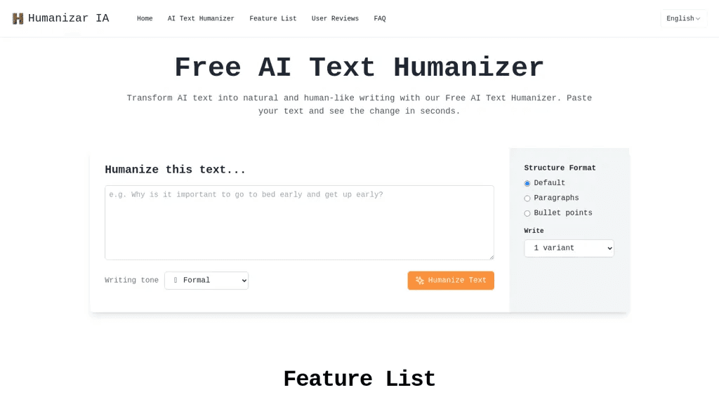 Humanizar IA 工具截图