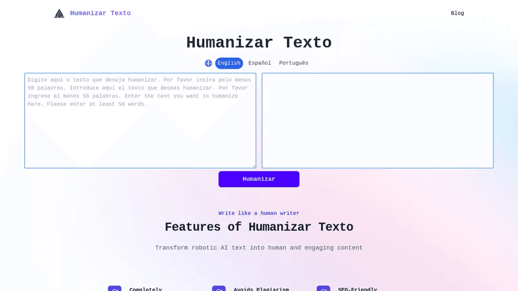 Humanizar Texto 工具截图