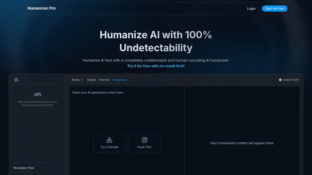 Humanizer.Pro 官网截图