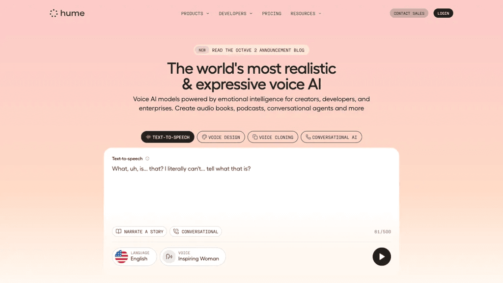 Hume AI 工具截图