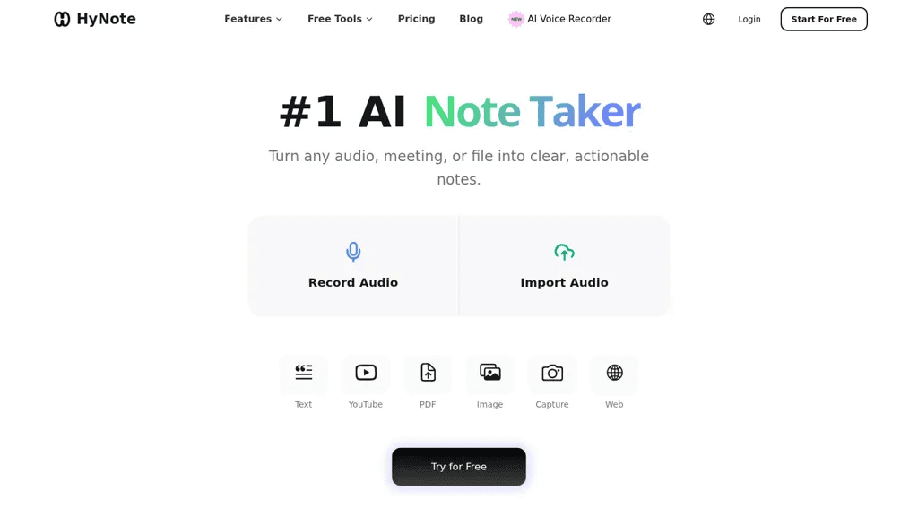 hynote.ai 工具截图