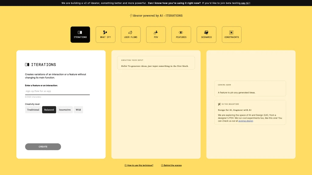 Ideator AI 官网截图