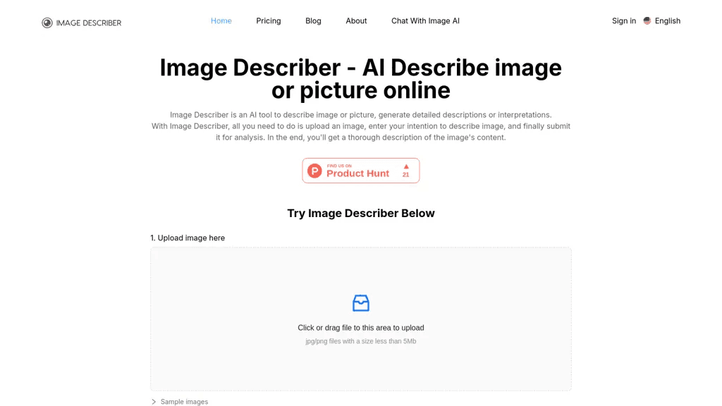 Image Describer 工具截图