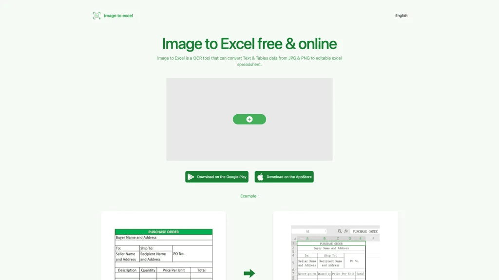 Image to Excel 官网截图