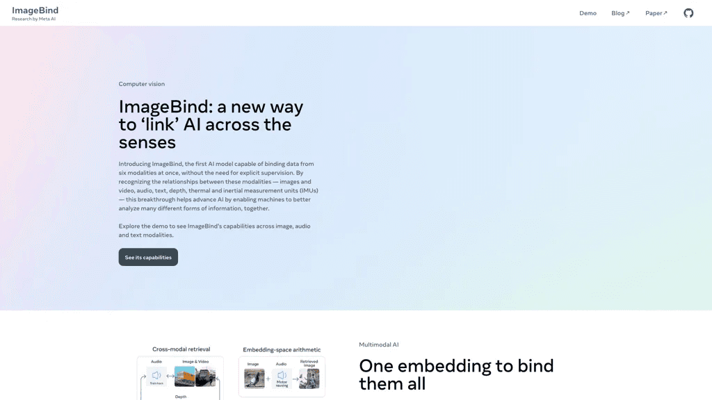 ImageBind by Meta 工具截图