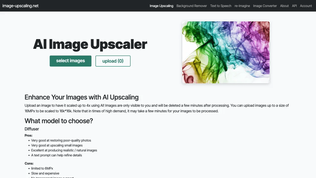 ImageUpscaling.net 工具截图