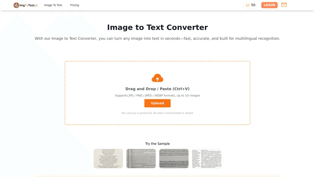 imgtotext.ai 工具截图