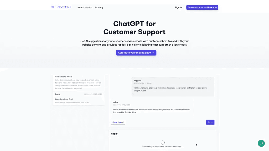 InboxGPT 工具截图