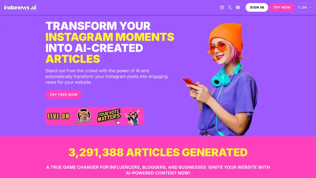 InstaNews.ai 工具截图