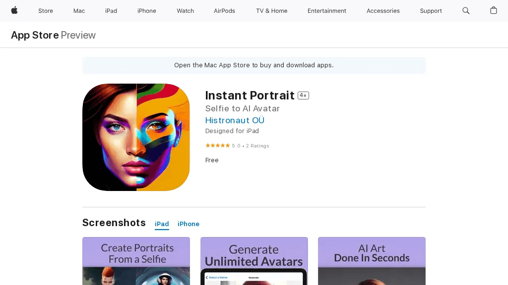 Instant Potrait 工具截图