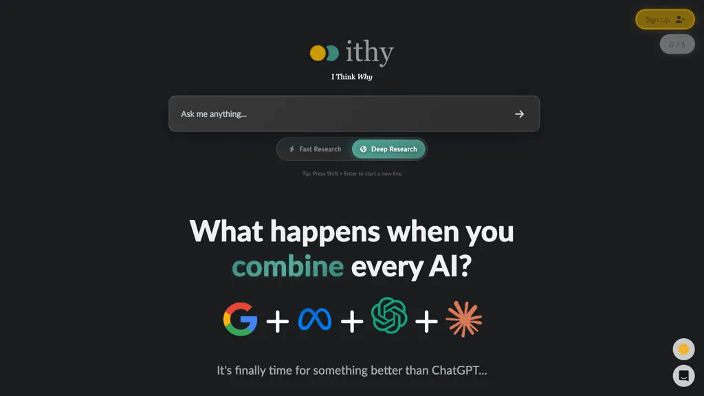 Ithy AI 官网截图