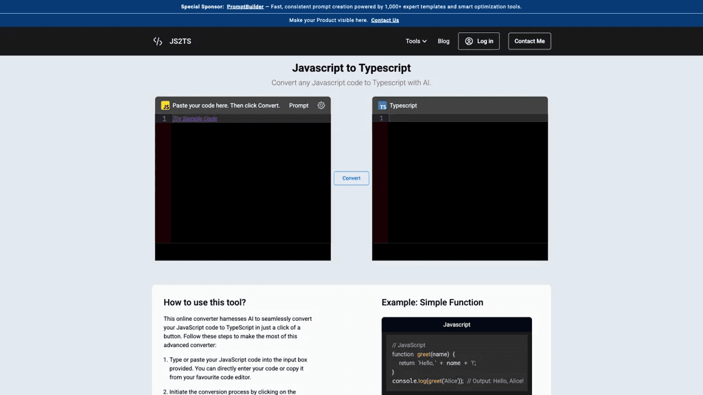 JS2TS 官网截图