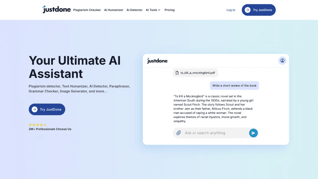 JustDone AI 工具截图