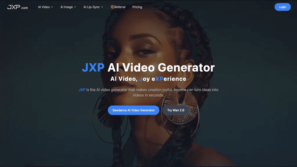 JXP AI video generator 工具截图