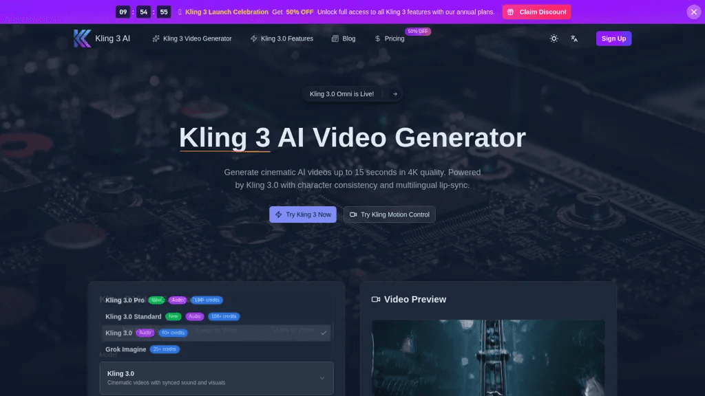 Kling3.app 官网截图