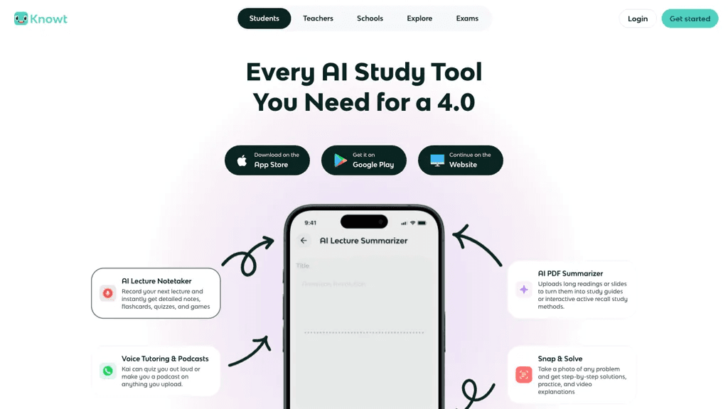 knowt.com 工具截图