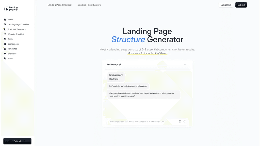 LandingPage.fyi 工具截图