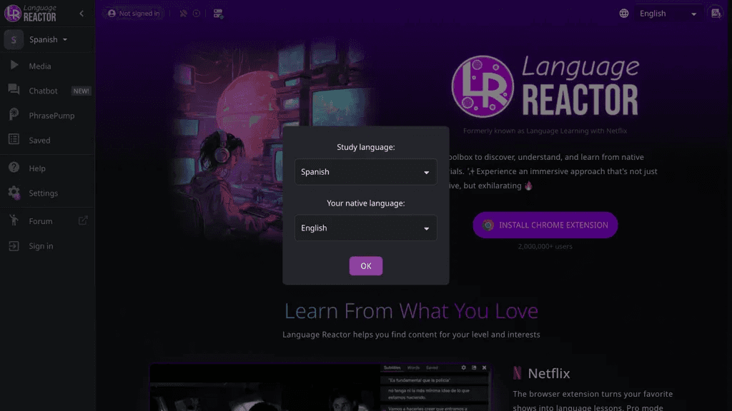 Language REACTOR 工具截图