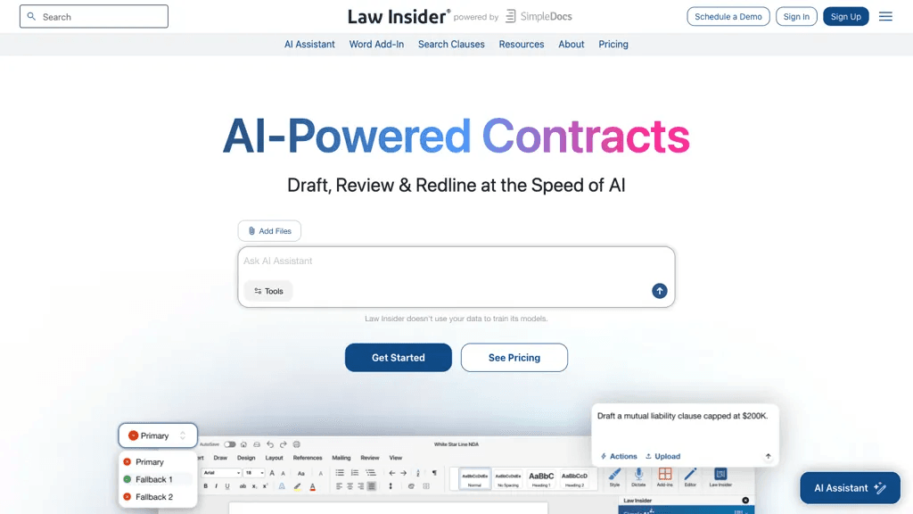 Law Insider 工具截图
