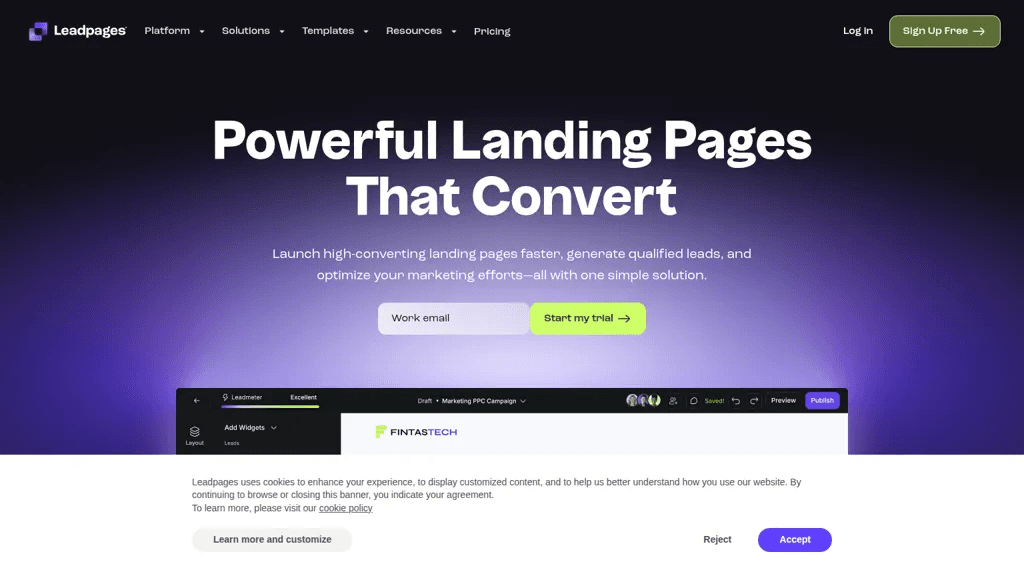 Leadpages 工具截图