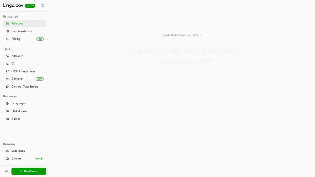 lingo.dev 工具截图