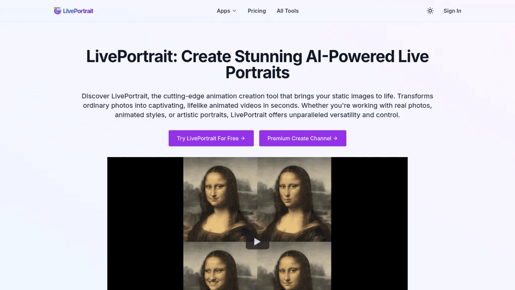 LivePortrait 官网截图