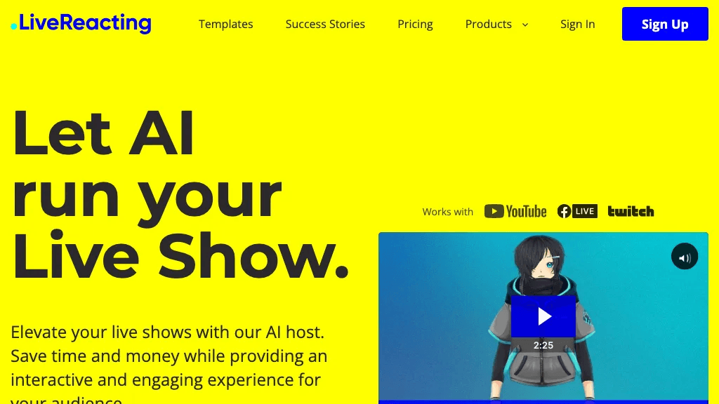 LiveReacting AI 工具截图