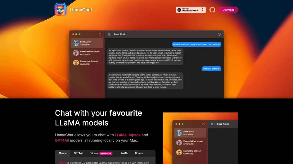 LlamaChat 工具截图