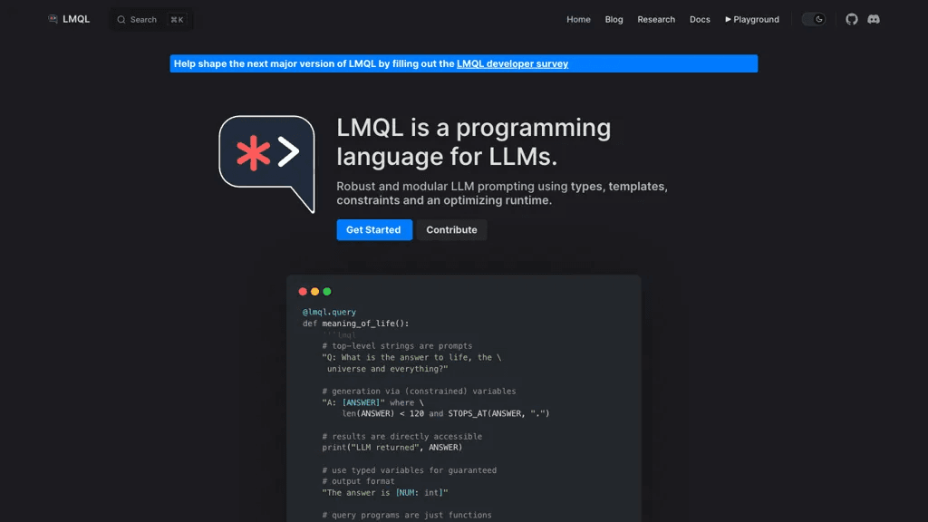 Lmql 官网截图