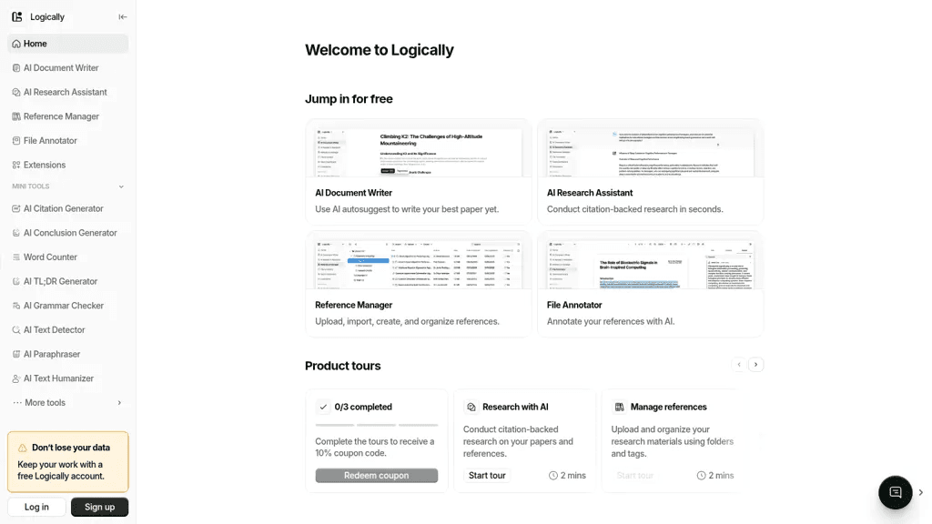 Logically.app 官网截图