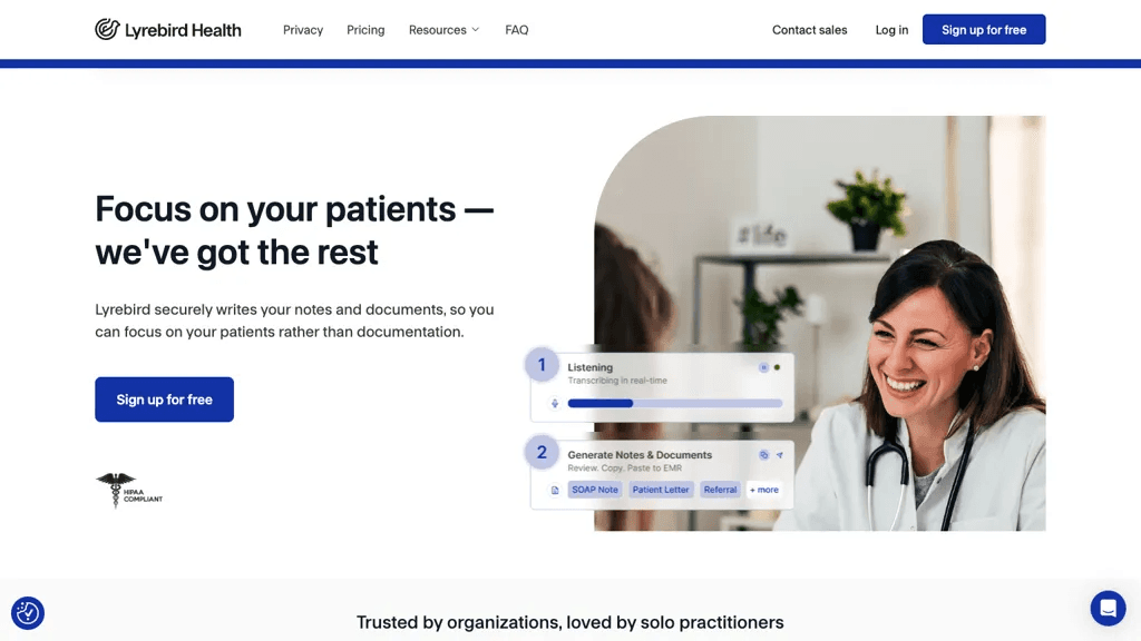 Lyrebird health 官网截图