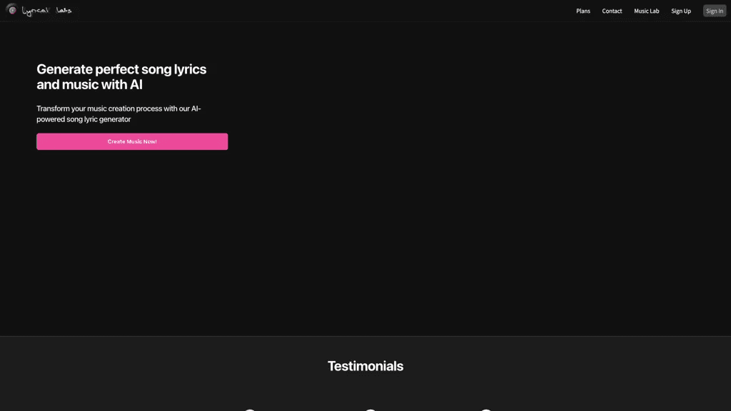 Lyricallabs 官网截图