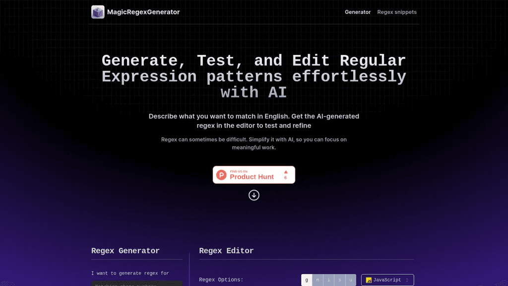 Magic Regex Generator 官网截图