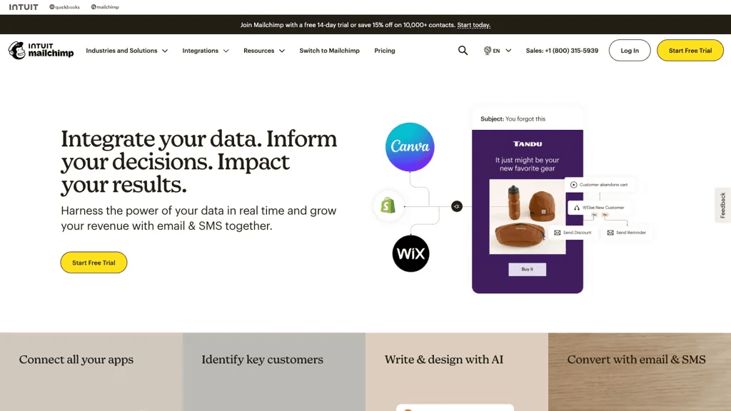 Mailchimp 官网截图