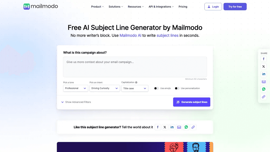 Mailmodo 官网截图