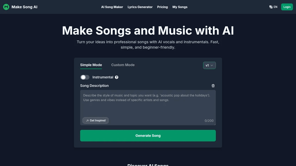 Make Song AI 工具截图